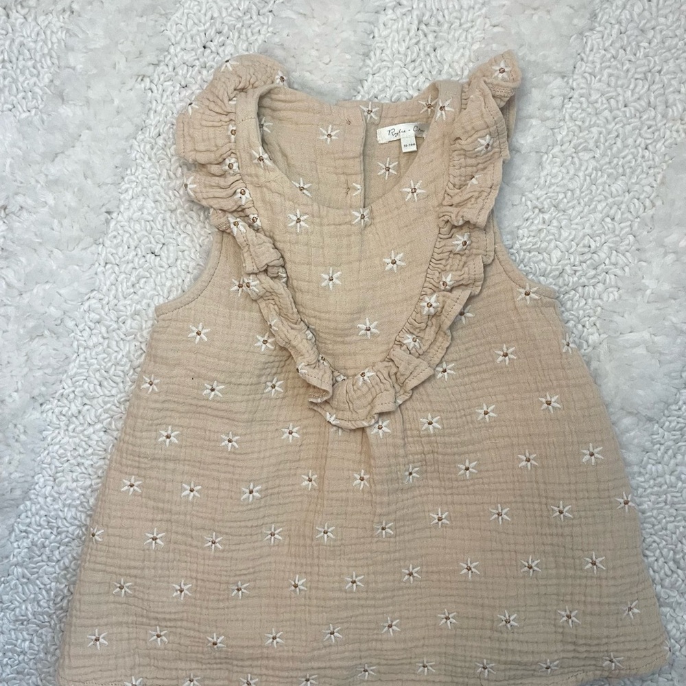 Rylee + Cru Star Embroidered Cream Dress